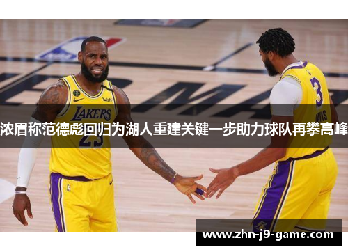 浓眉称范德彪回归为湖人重建关键一步助力球队再攀高峰 浓眉称范德彪回归为湖人重建关键一步助力球队再攀高峰